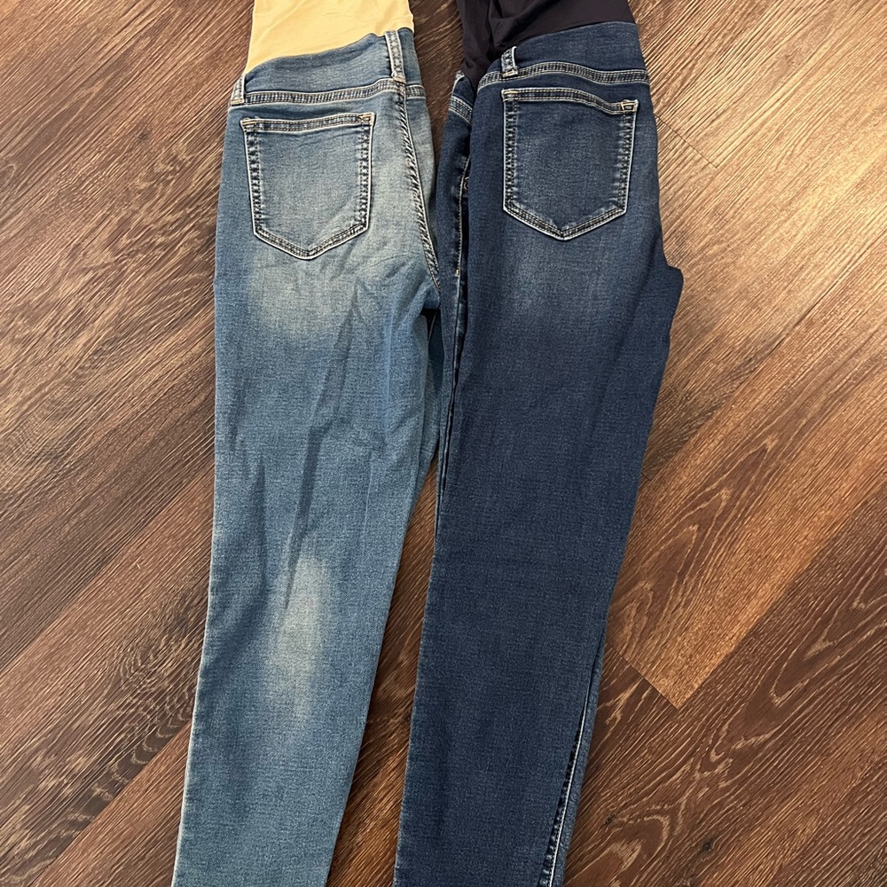 a:glow Light and Dark Blue Skinny Jeans